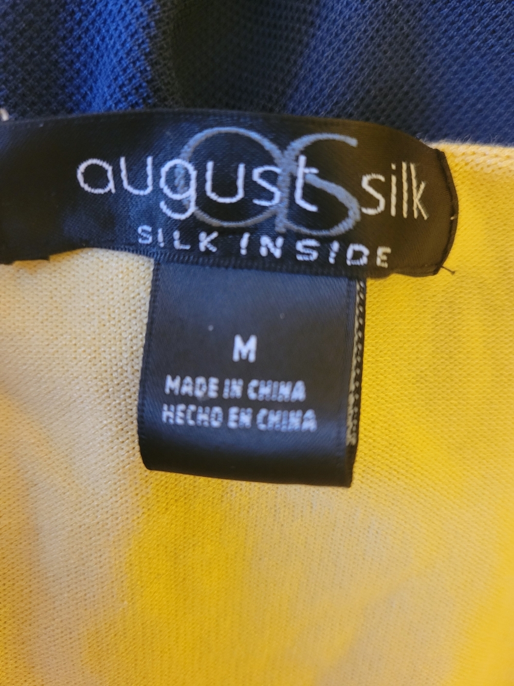 august silk Yellow Button Down Top PTP 17" - Picture 4 of 8